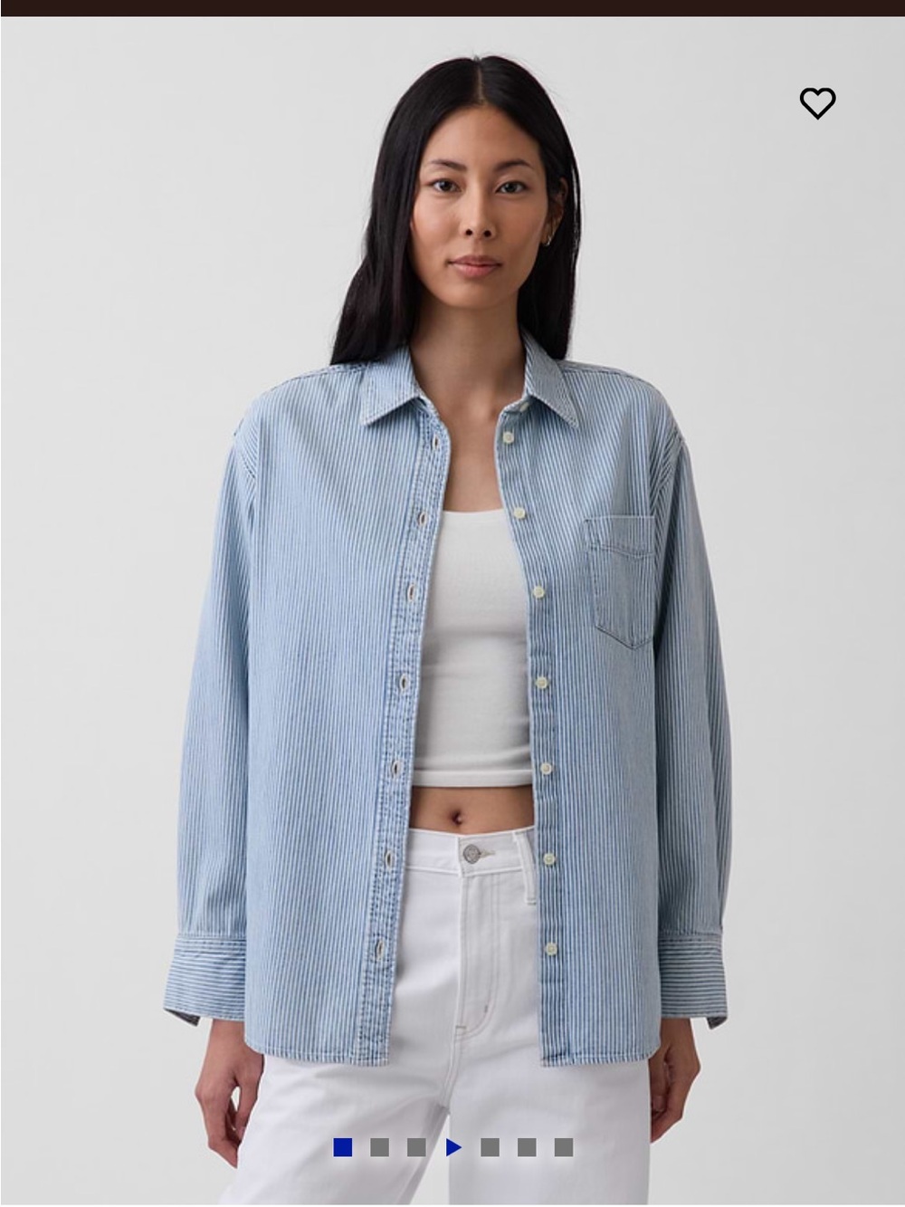 GAP denim stripe big shirt - S - NWT